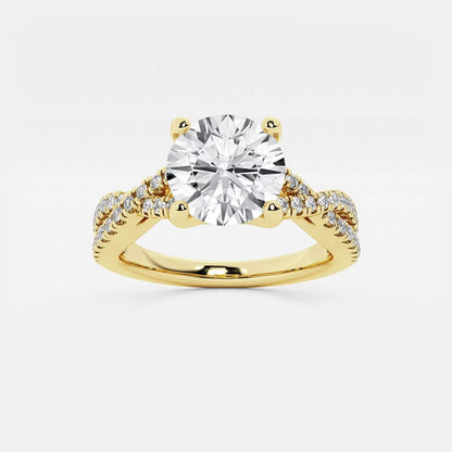 2.75 Ctw Round Lab Grown Diamond Double Twist Engagement Ring