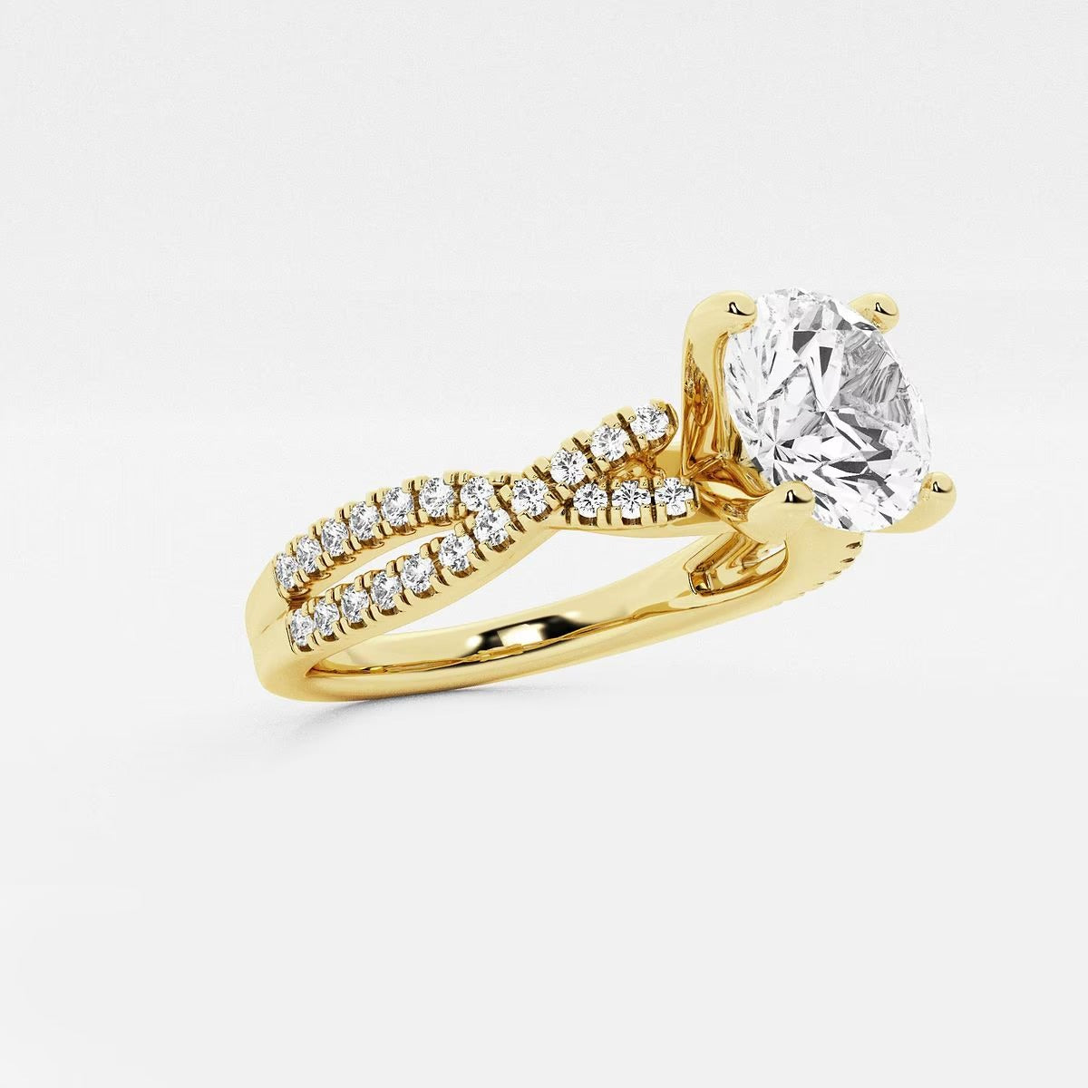 2.75 Ctw Round Lab Grown Diamond Double Twist Engagement Ring