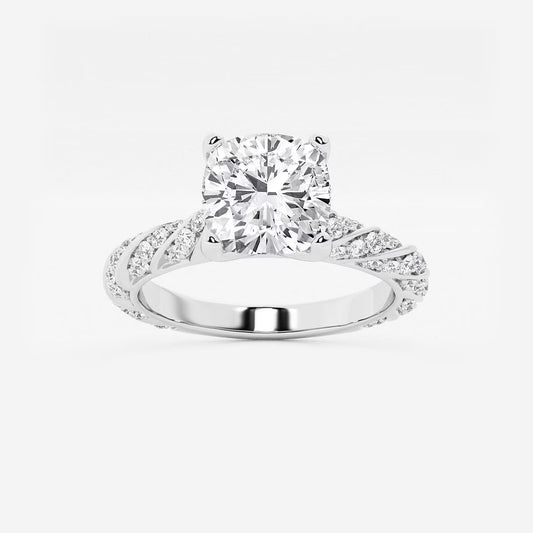 2.00 ctw Cushion Lab Grown Diamond Ribbon Engagement Ring