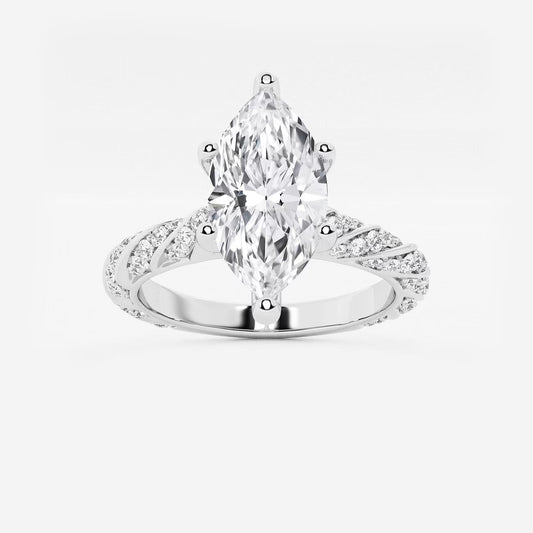 2.00 ctw Marquise Lab Grown Diamond Ribbon Engagement Ring