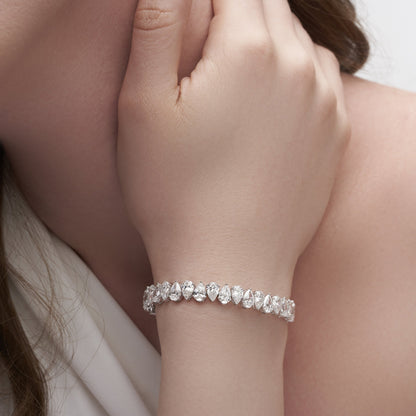 10.88 Ct Ethereal Gleam Pear Bracelet for Women