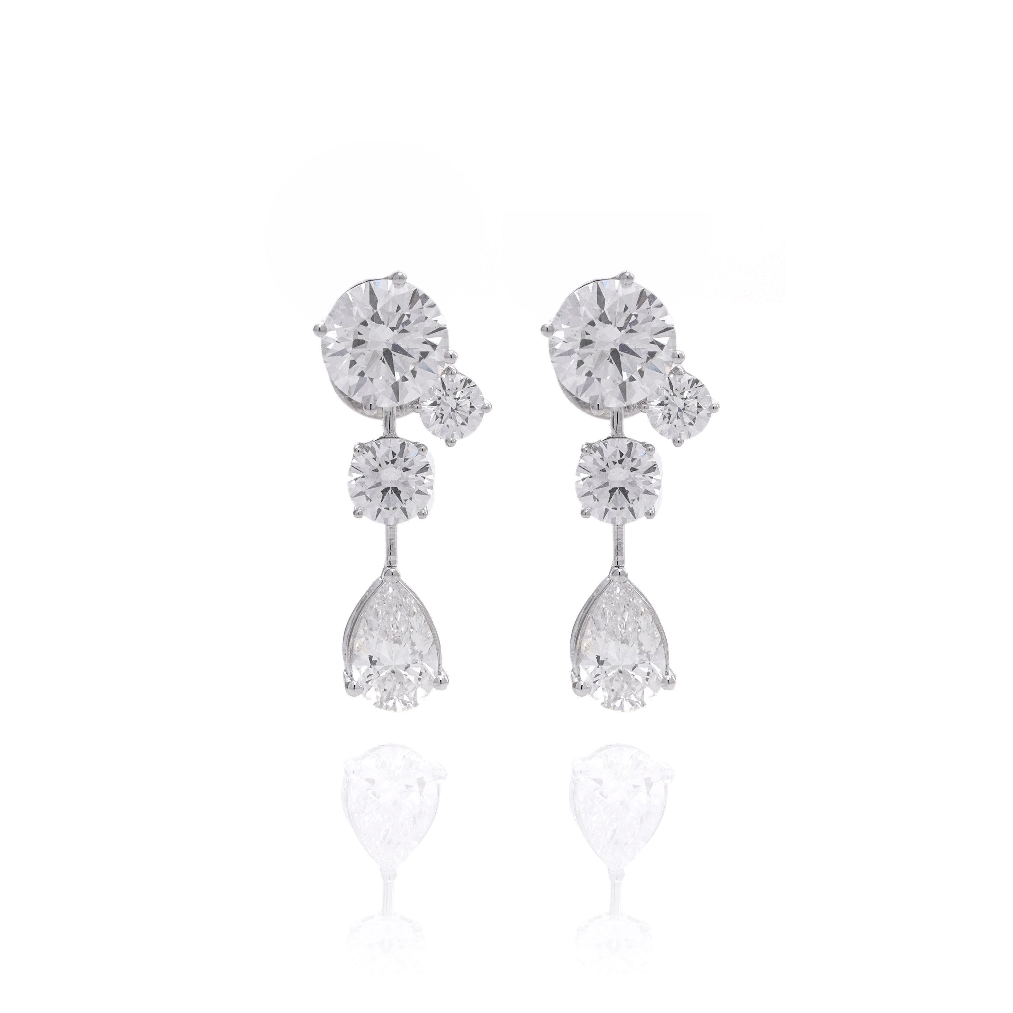 4.06 Ct Serene Sparkle Drops Fashion Earrings for Love | Special Earrings for Women