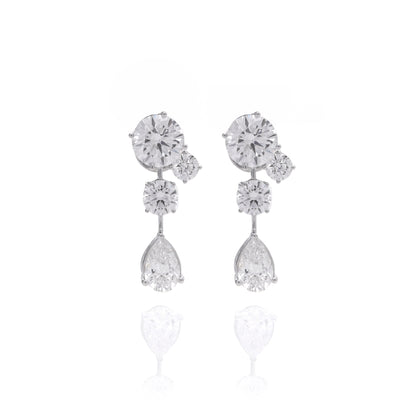 4.06 Ct Serene Sparkle Drops Earrings for Love | Special Earrings for Women