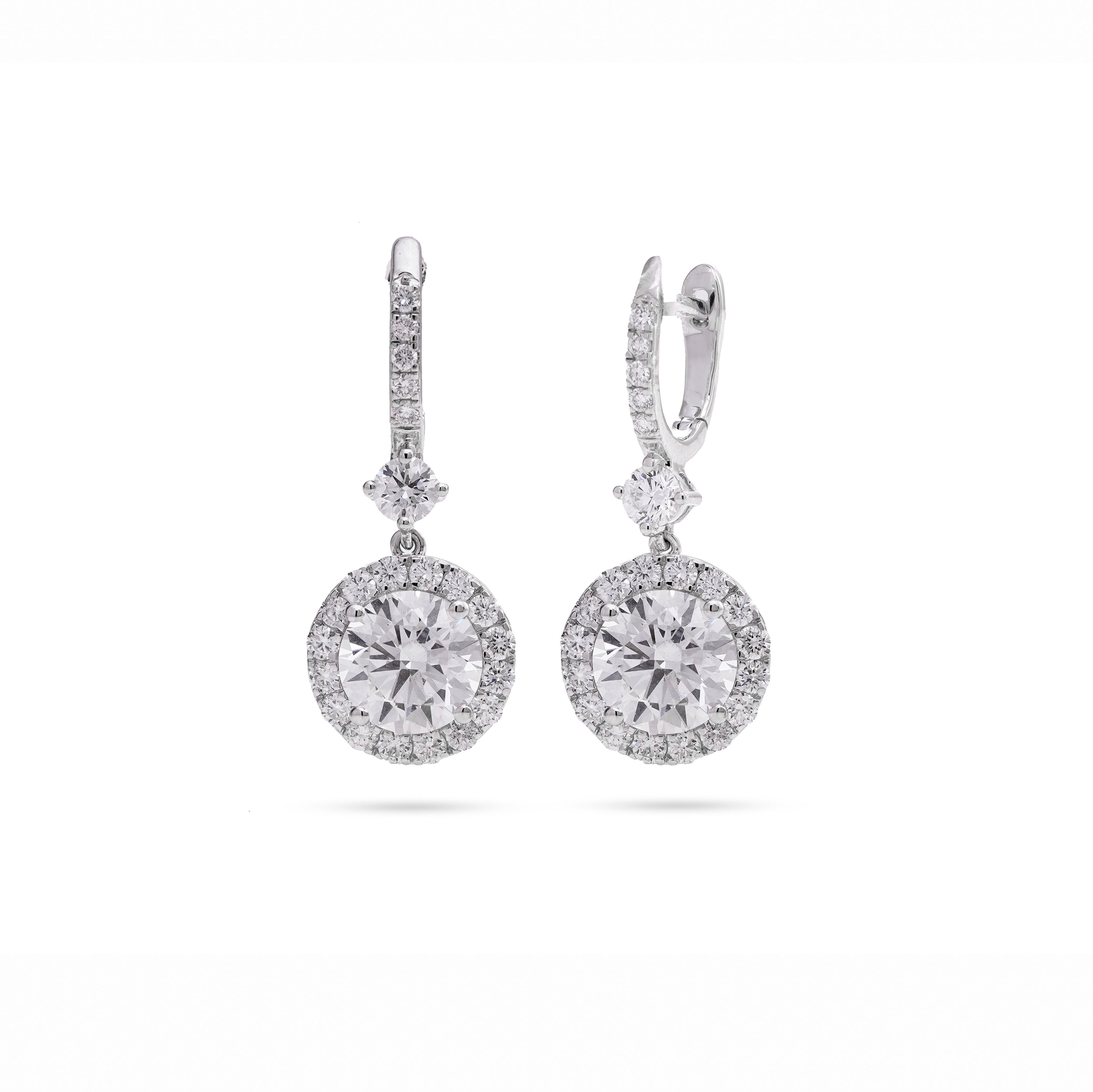 4.19 Ct Fern Diamond Hoop Earrings For Women