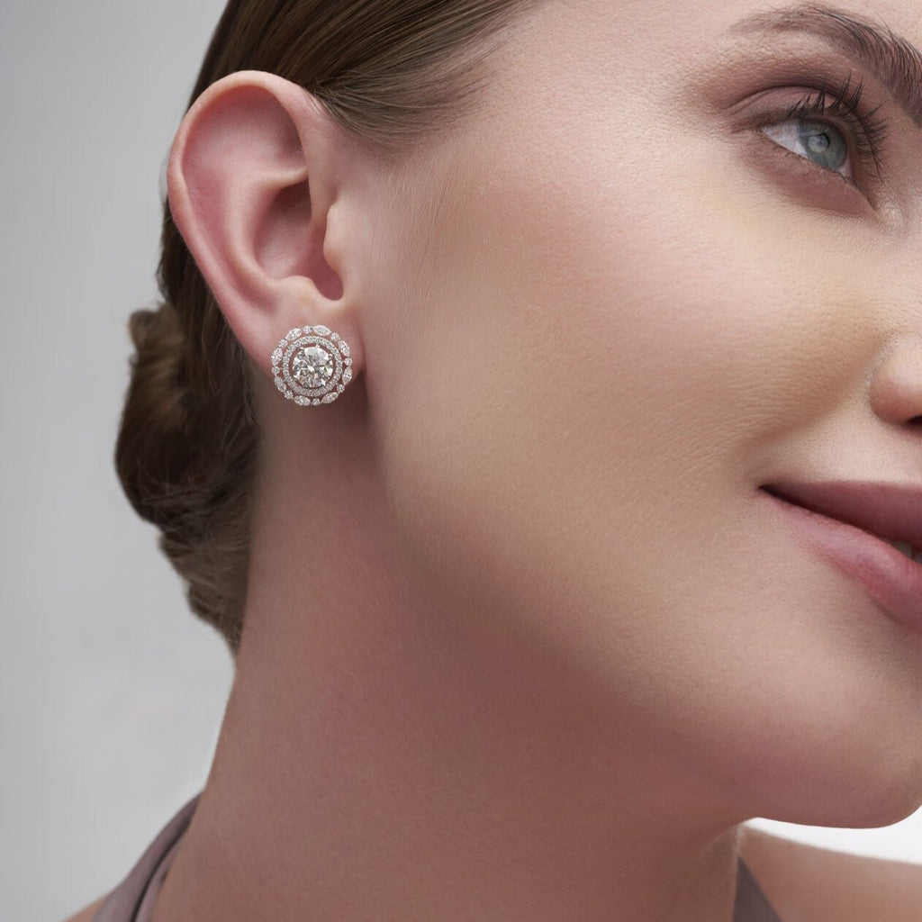 4.25 Ct Floral Style Fashion Earrings Hoop for Women