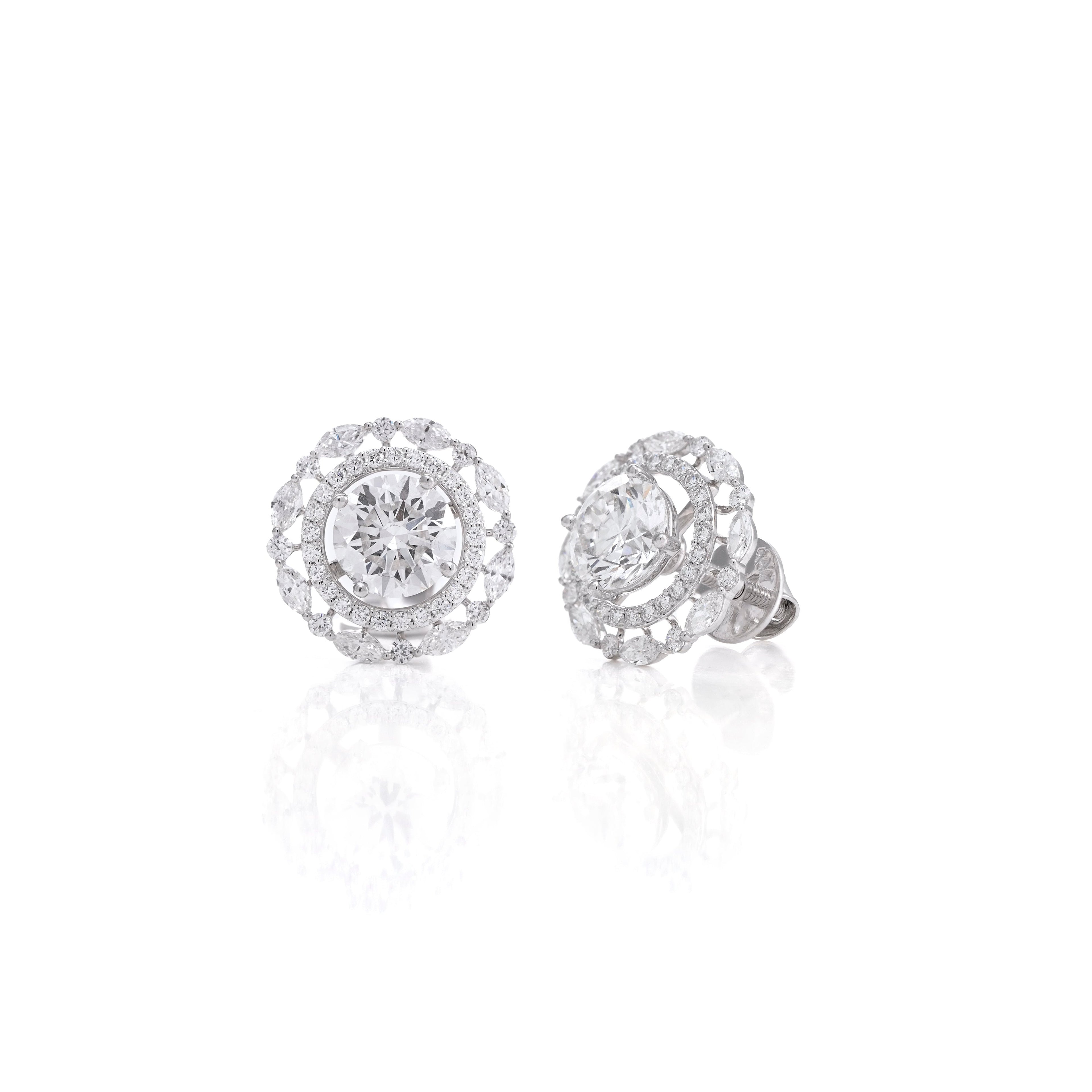 4.25 Ct Floral Style Fashion Earrings Hoop for Women