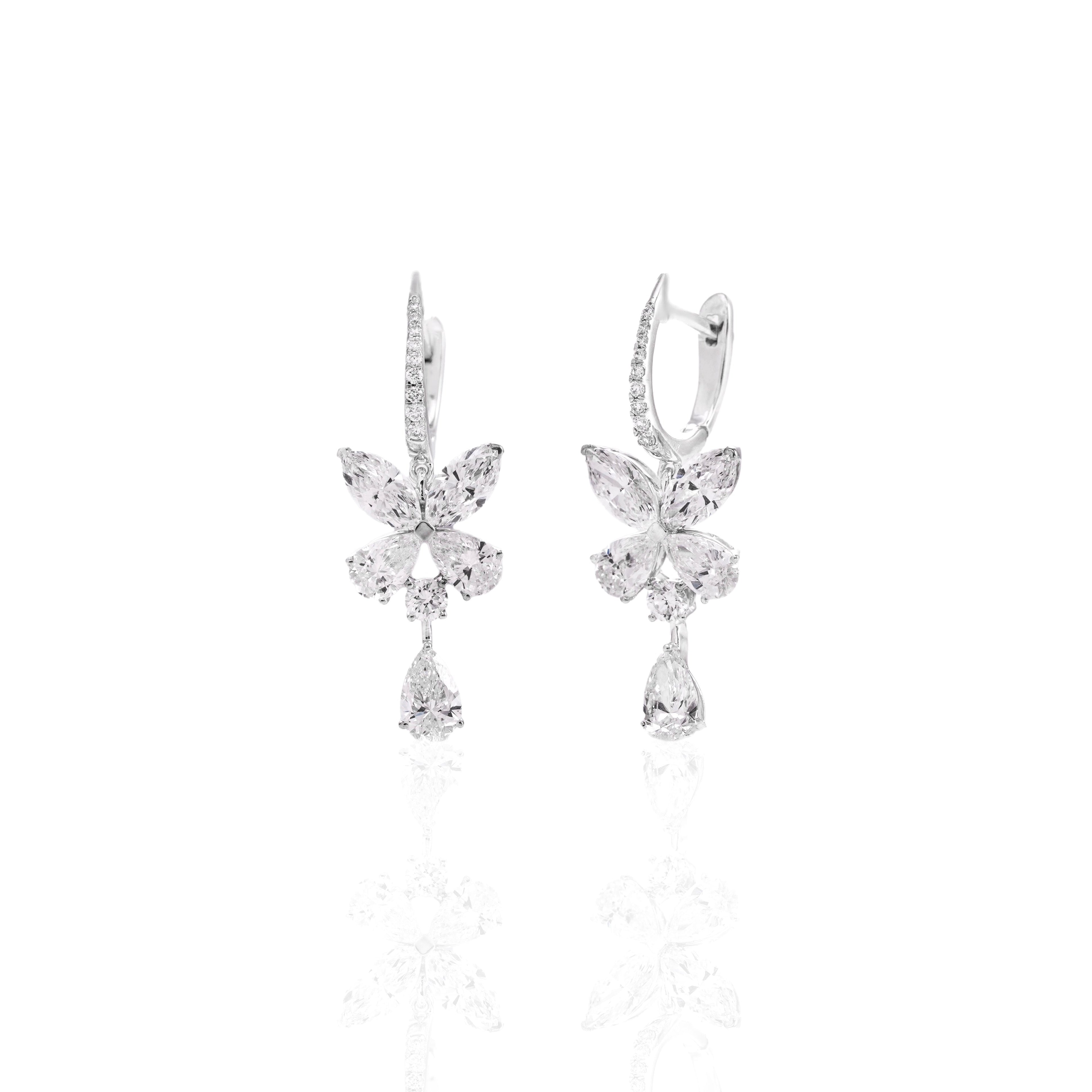 3.26 Ct Spirit Butterfly Diamond  Hoops Fashion Earrings | Earrings for Women