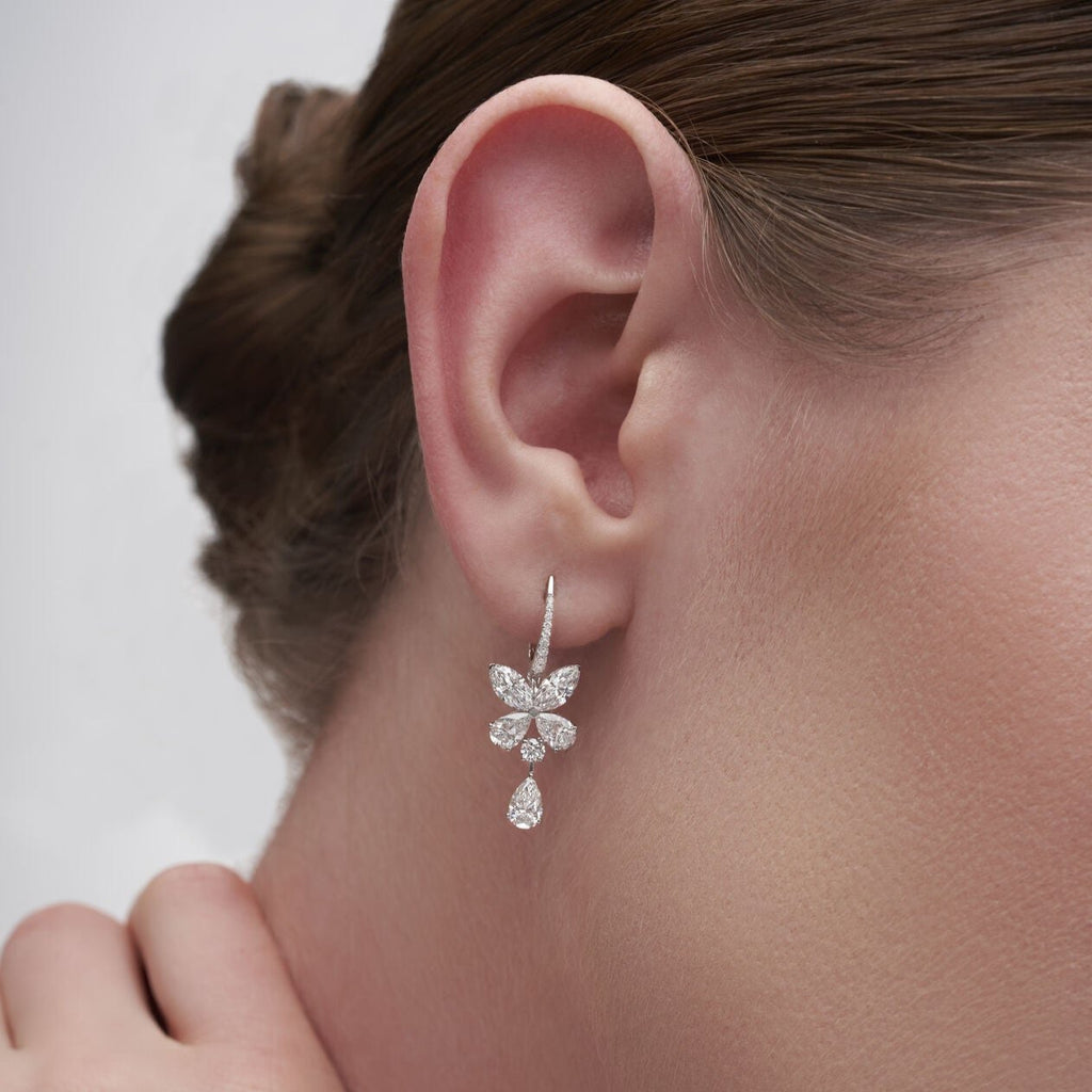 3.26 Ct Spirit Butterfly Diamond  Hoops Fashion Earrings | Earrings for Women