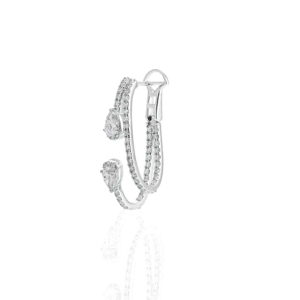 2.35 Ct Opulent Halo Hoops Earrings for Women | Earrings for Love