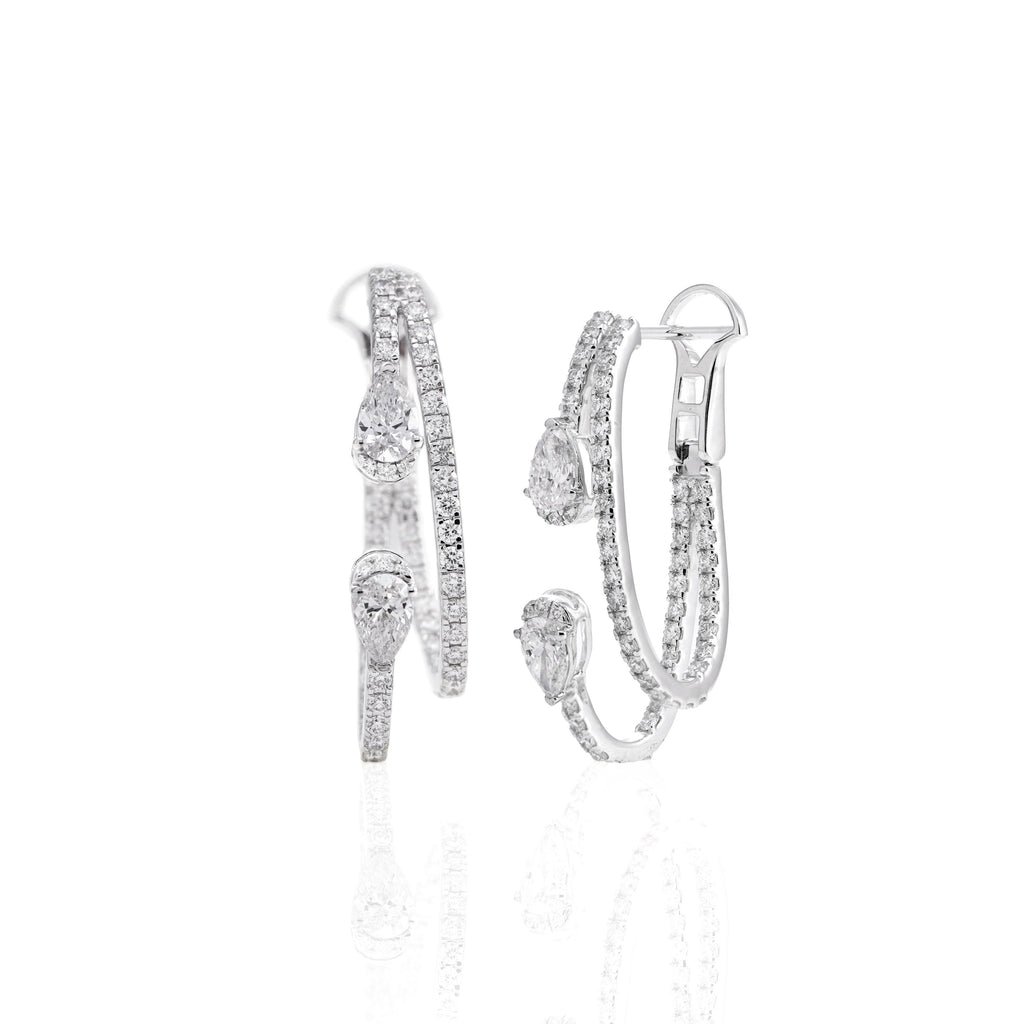 2.35 Ct Opulent Halo Hoops Earrings for Women | Earrings for Love
