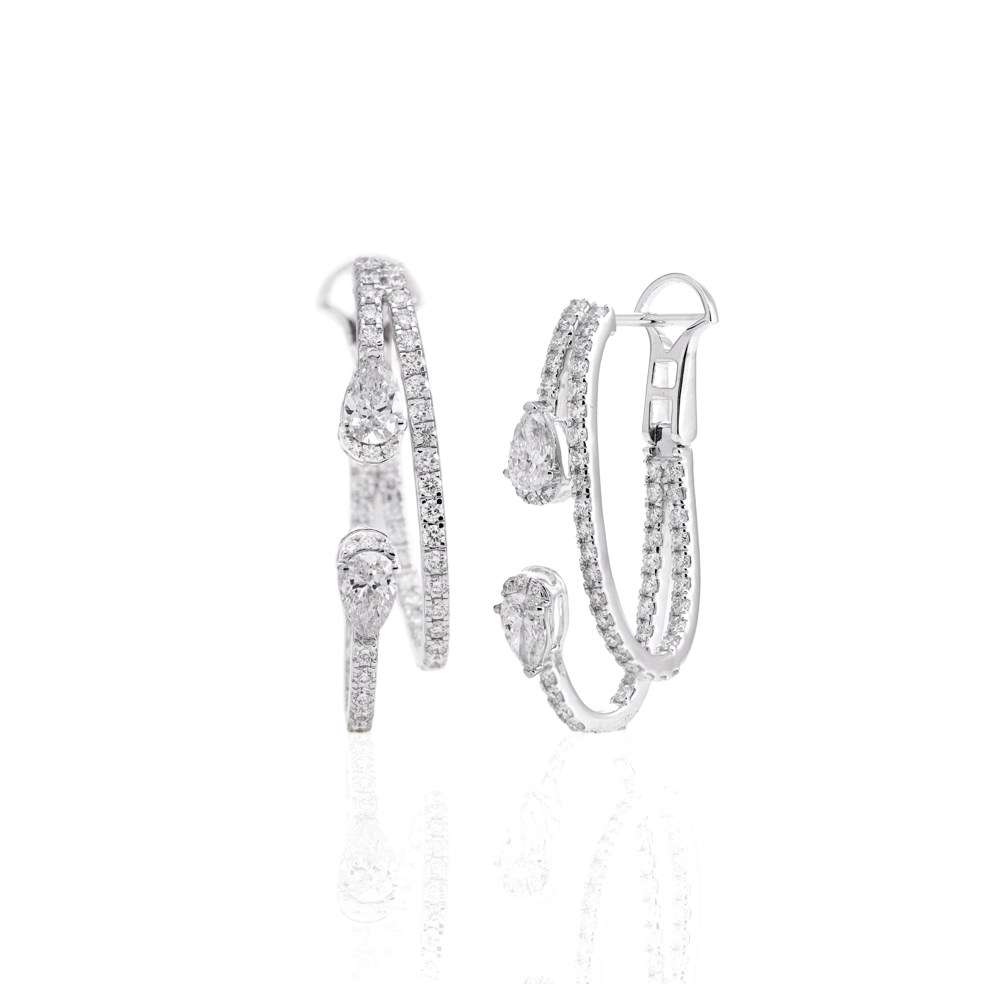 2.35 Ct Opulent Halo Hoops Earrings for Women | Earrings for Love