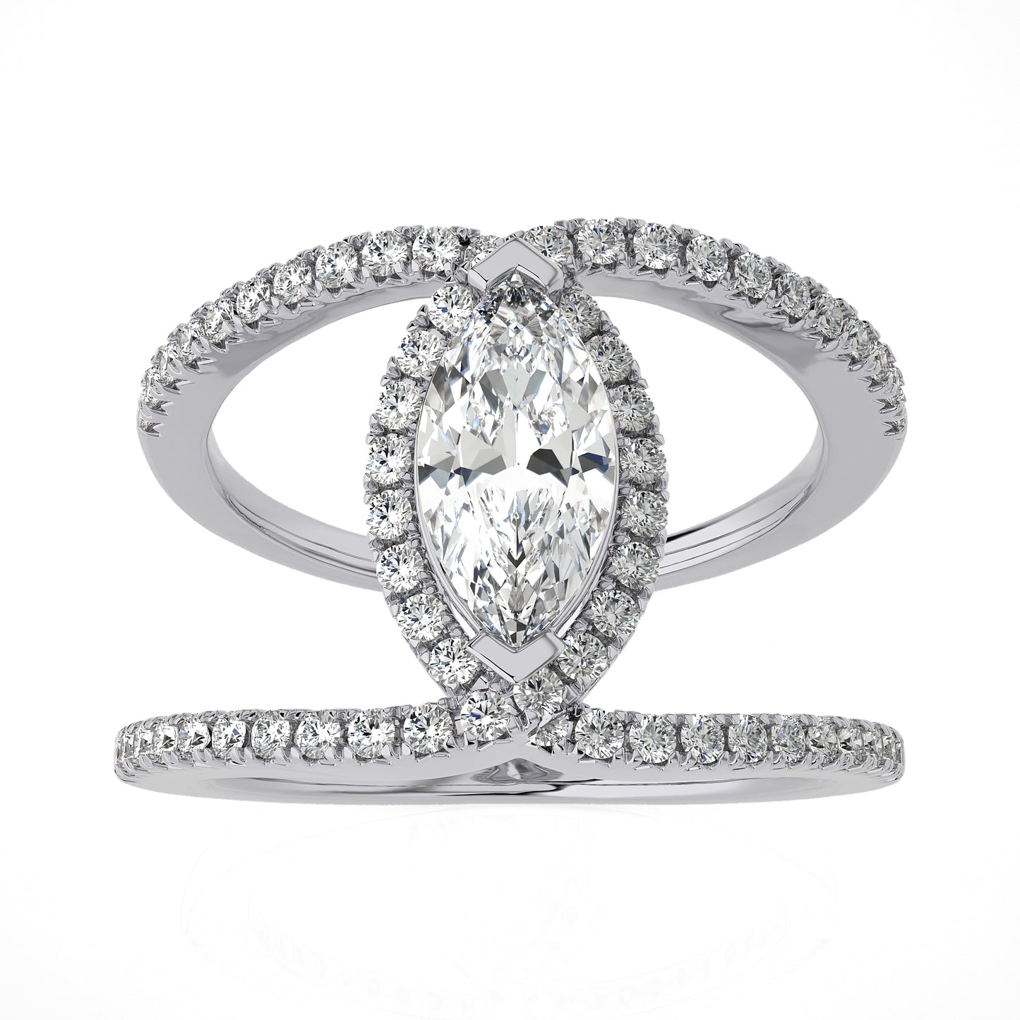 1.31 Ct Round & Marquise Engagement & Wedding Rings