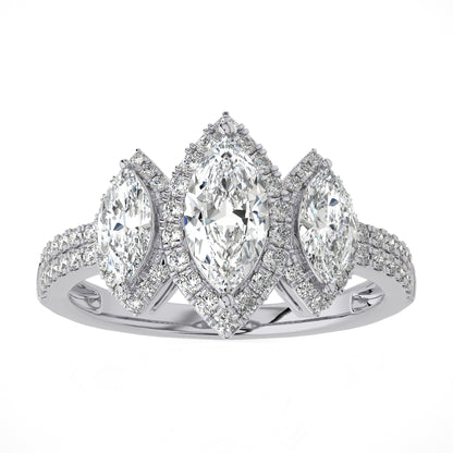 1.31 Ct Halo Ring Style Engagement & Wedding Ring