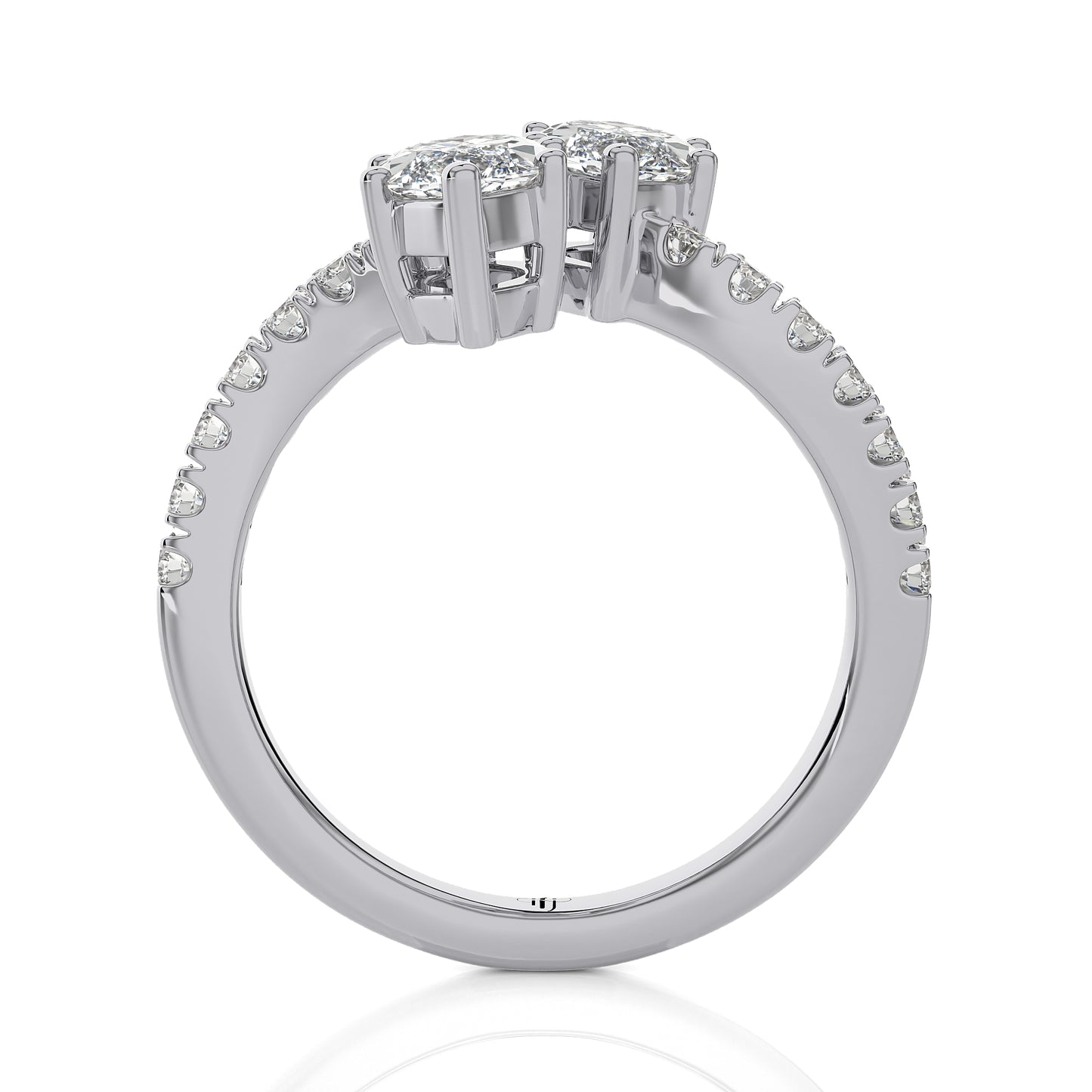 1.76 Ct Toi Et Moi Ring By-Pass Shank Engagement Ring & Wedding Ring