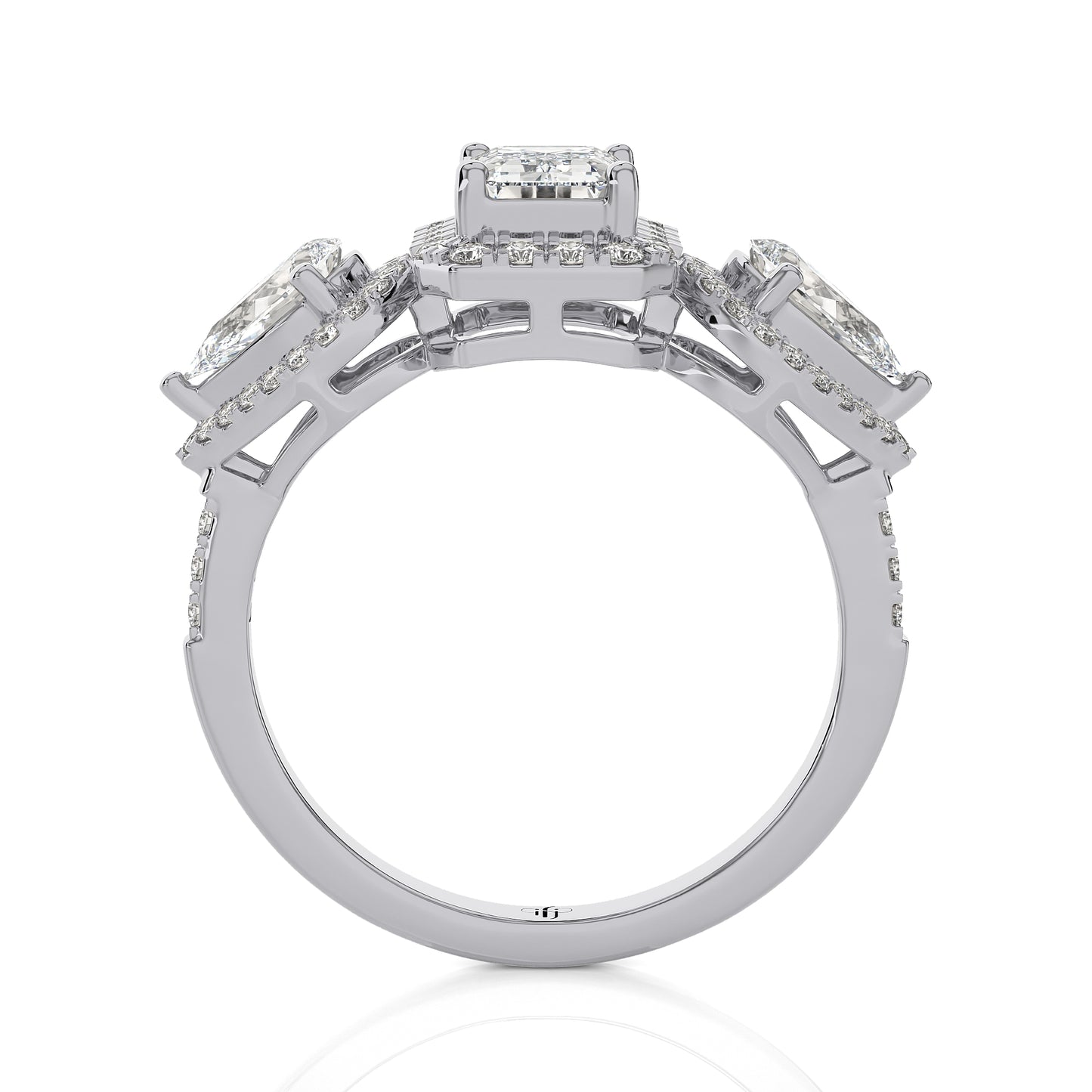 2.00 Ct Halo/Pave Engagement Ring & Wedding Ring.