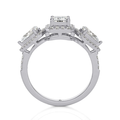 2.00 Ct Halo/Pave Engagement Ring & Wedding Ring.