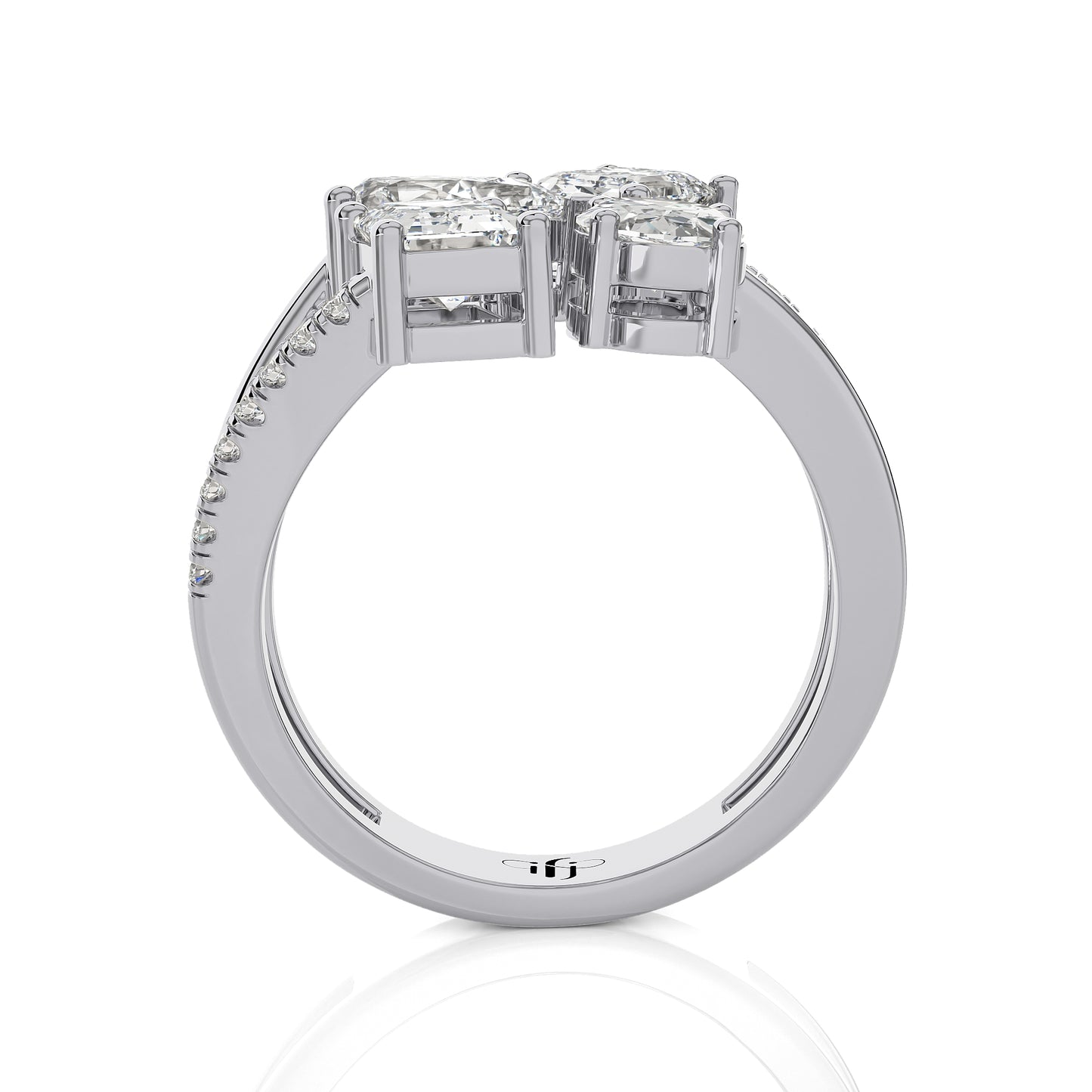 3.37 Ct Halo/Pave Engagement Ring & Wedding Ring