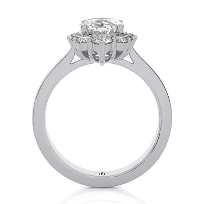 2.54 Ct Engagement Ring with Halo/Pave & Wedding Rings