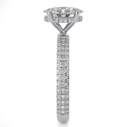 2.06 Ct Engagement Ring with Halo/Pave & Wedding Rings