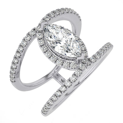 1.31 Ct Round & Marquise Engagement & Wedding Rings