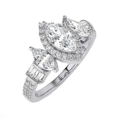 1.36 Ct Engagement Ring - Halo & Wedding Rings