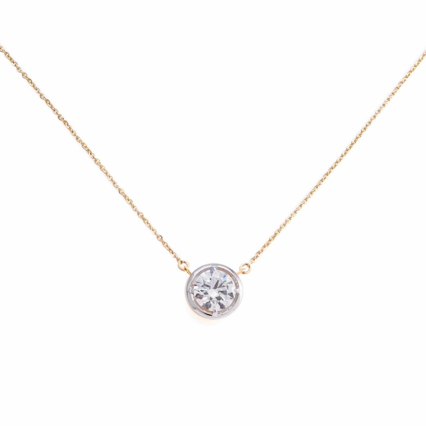 2.50 Ct Luxurious Gold Pendant with Round Diamond - Studio Elegance Necklace