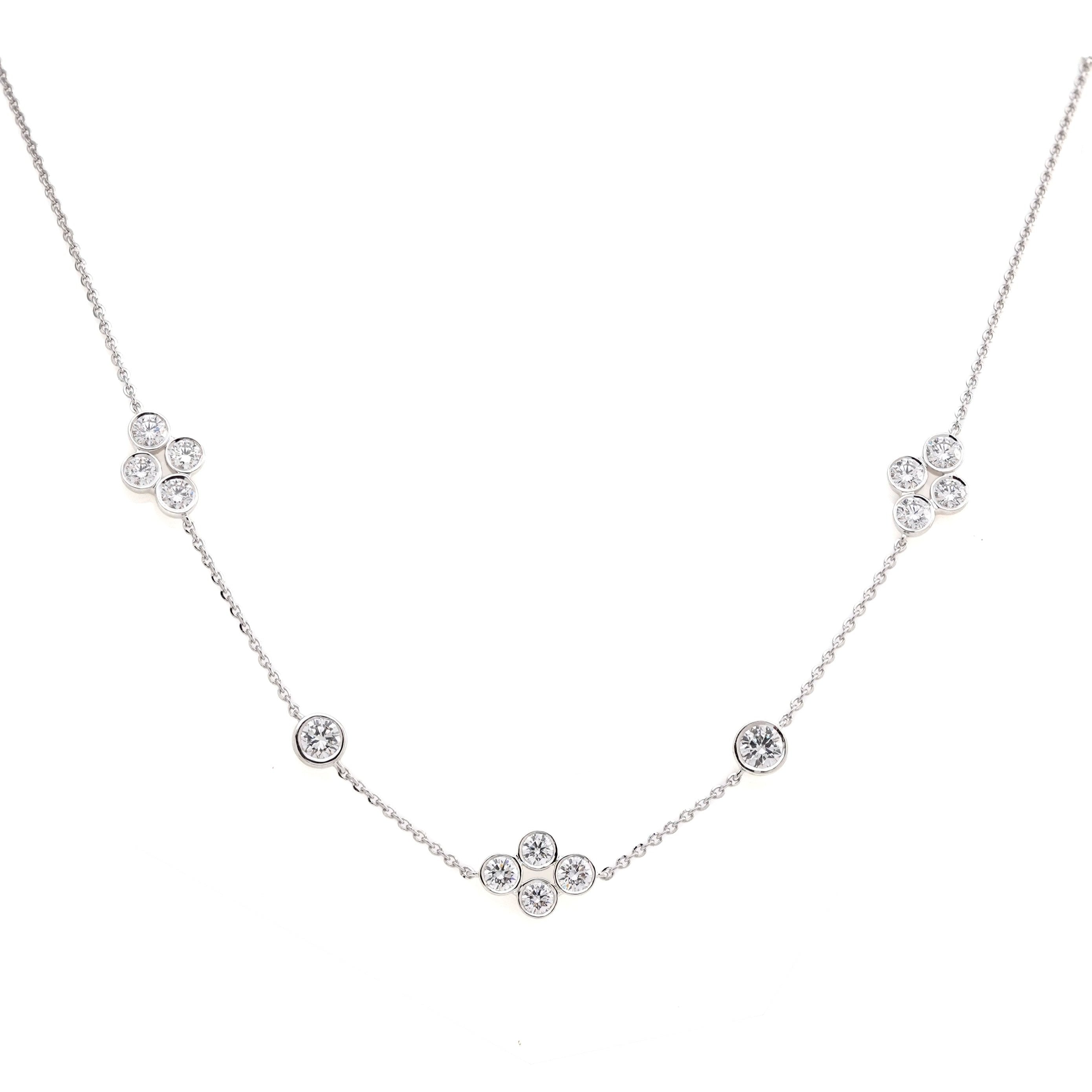 2.25 Ct Flower Clover Triple Choker Necklace For Women | Best Gift For Her