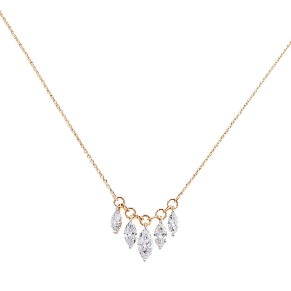 2.44 Carat Marquise Five Stone Stunning Necklace For Women