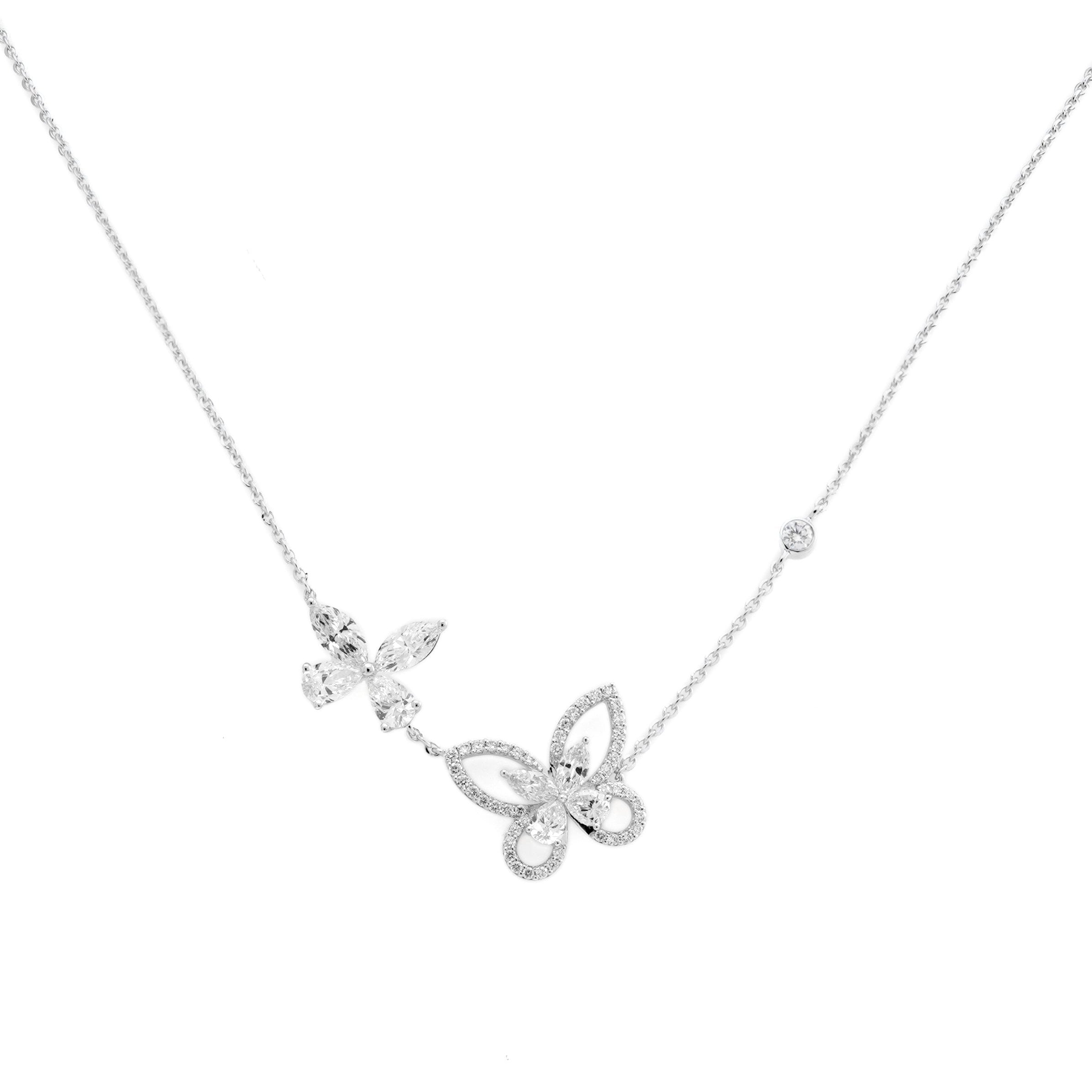 1.94 Ct Double Celestial Infinity Necklace with Butterfly For Women