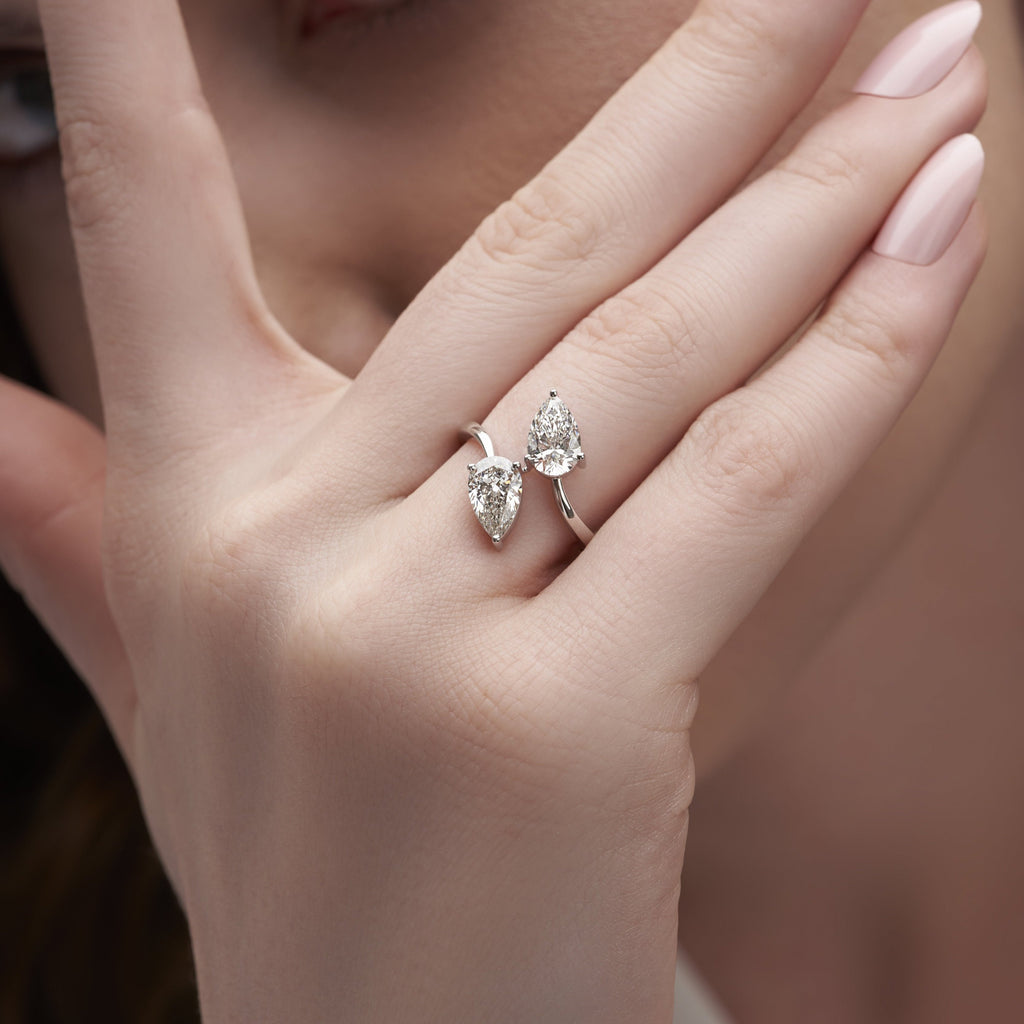 2.08 Ct Pear Duo Split Shank Engagement Ring | Best Gift For Women