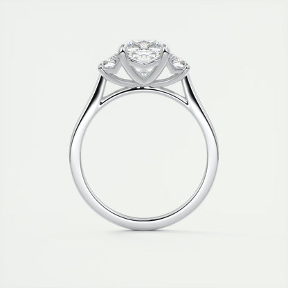 3.00 Ct The Nouveau Cushion &Trapezoid Three Stone Engagement Rings