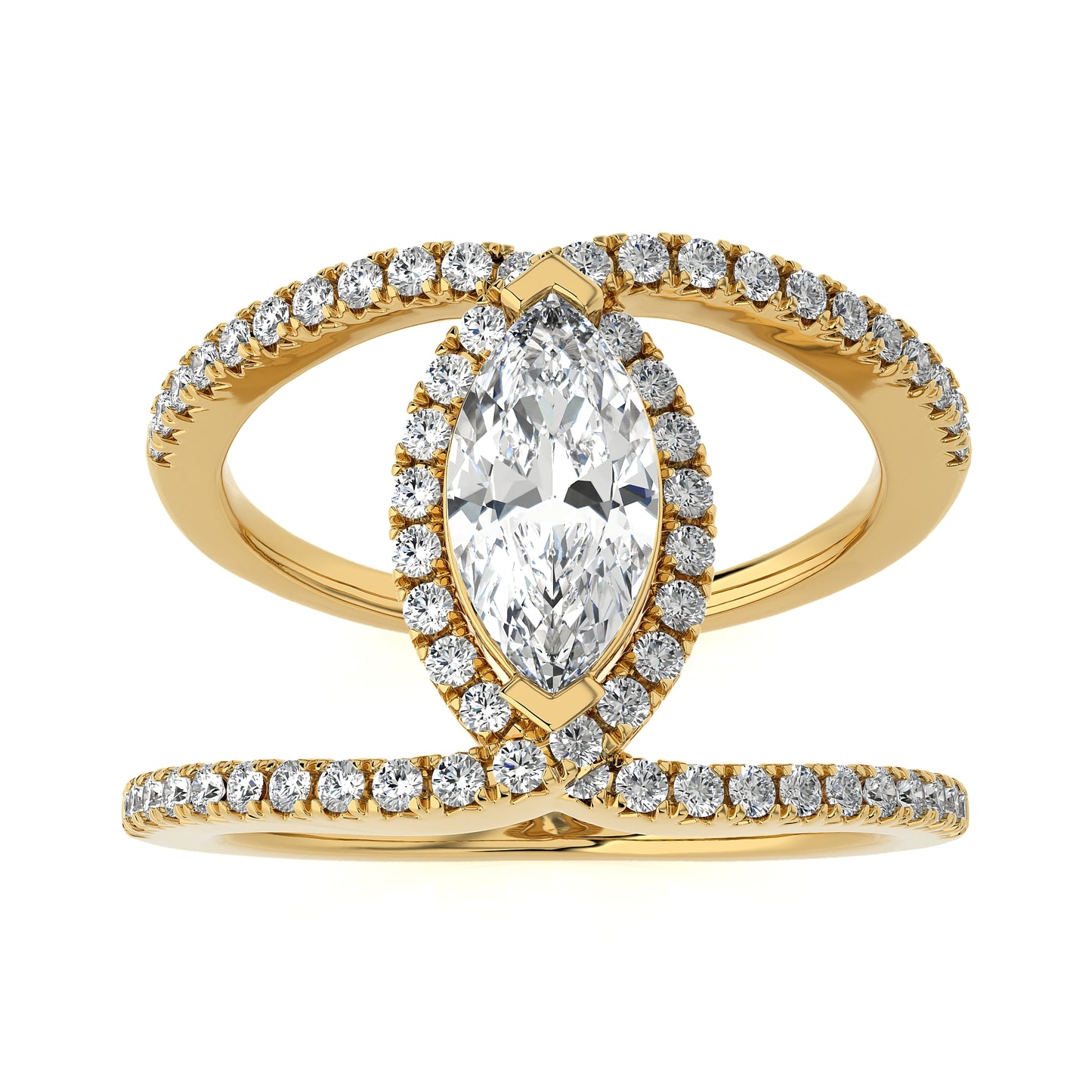 1.31 Ct Round & Marquise Engagement & Wedding Rings