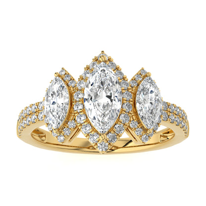 1.31 Ct Halo Ring Style Engagement & Wedding Ring