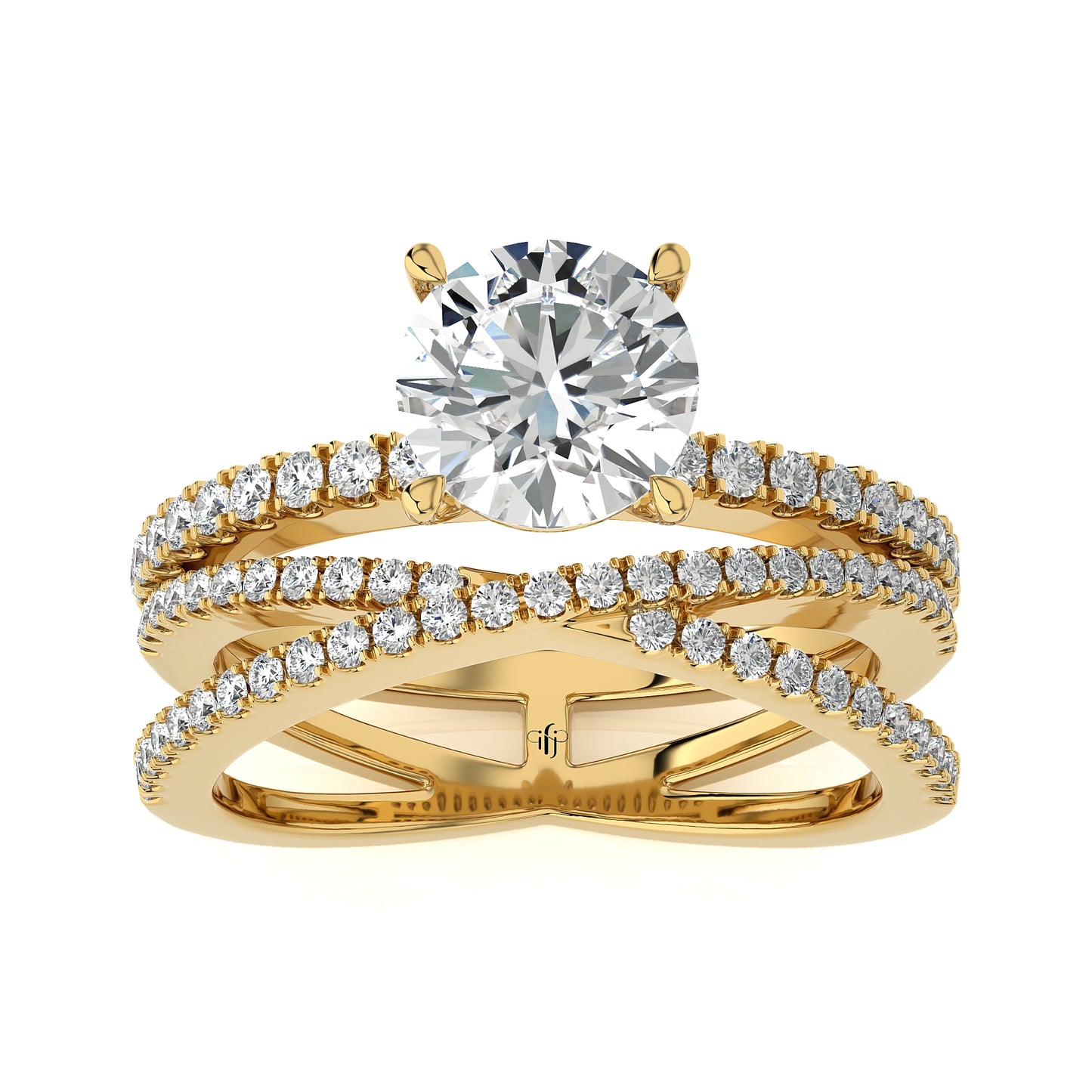 1.59 Ct Engagement Halo/Pave  & Wedding Rings