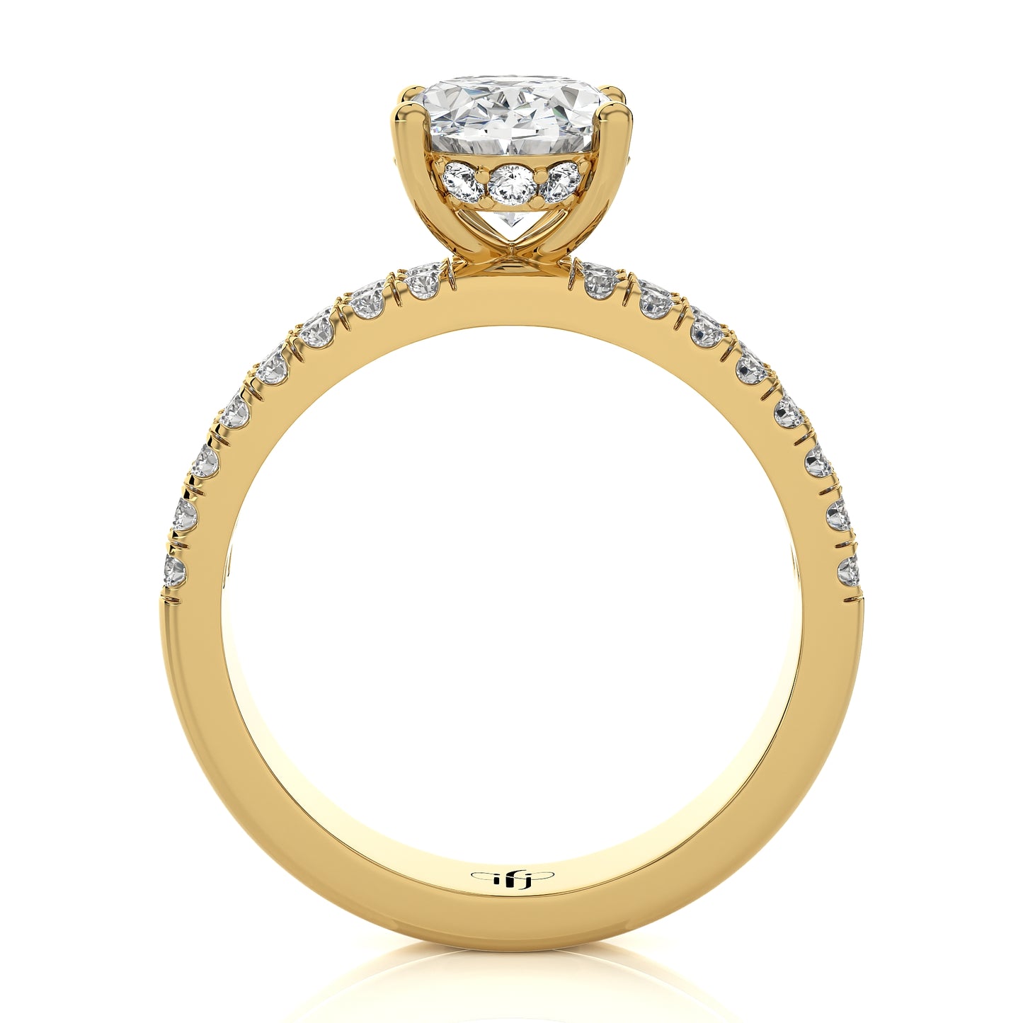 2.55 Ct Engagement Ring with Halo/Pave & Wedding Rings