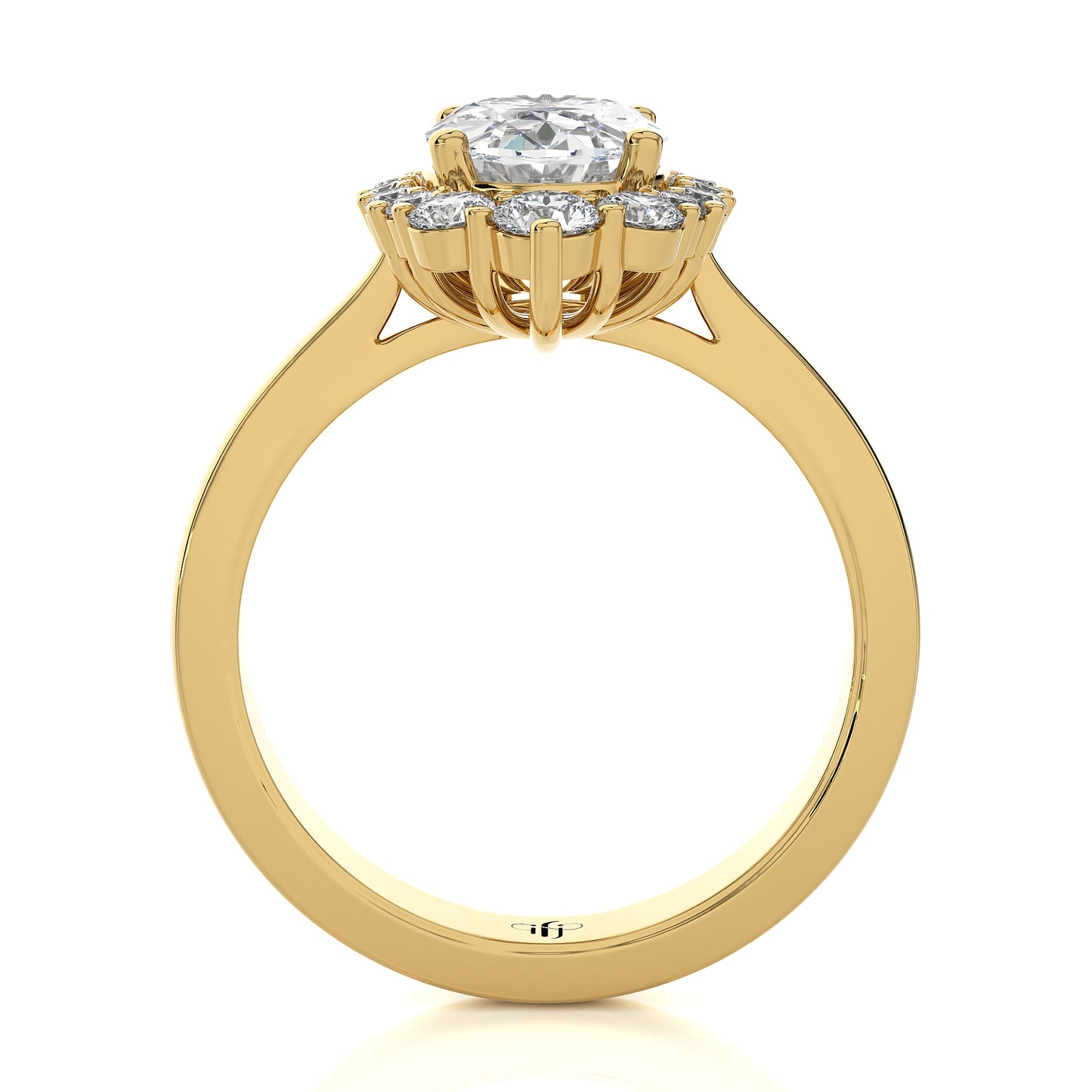 2.54 Ct Engagement Ring with Halo/Pave & Wedding Rings