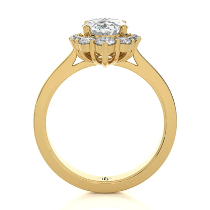 2.54 Ct Engagement Ring with Halo/Pave & Wedding Rings