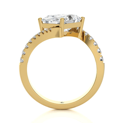 3.31 Ct Semi-Mount By-Pass Ring Engagement & Wedding Rings