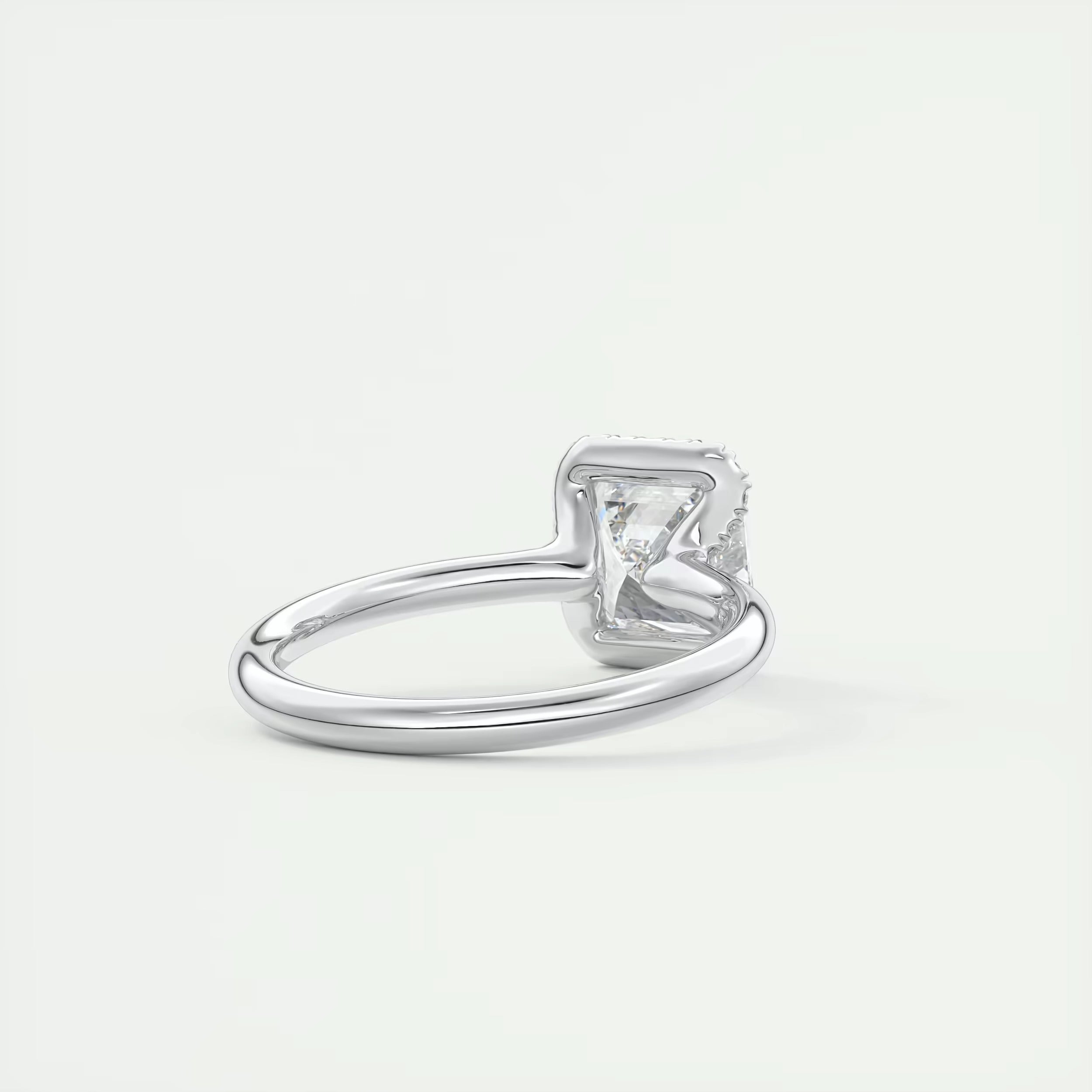 2.15 Ct The Crescent Asscher Flush Stacking Half Halo Solitaire