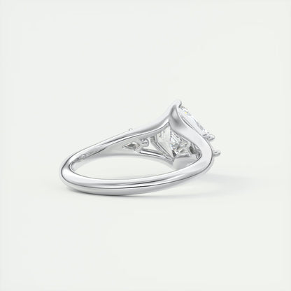 3.00 Ct The Symphony Asscher & Kites Split Shank Three Stone Engagement Rings