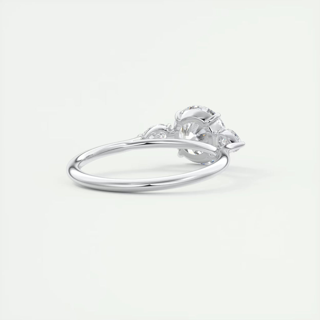2.80 Ct Round Solitaire Ring Side Stone Three Stone Diamond Engagement Rings