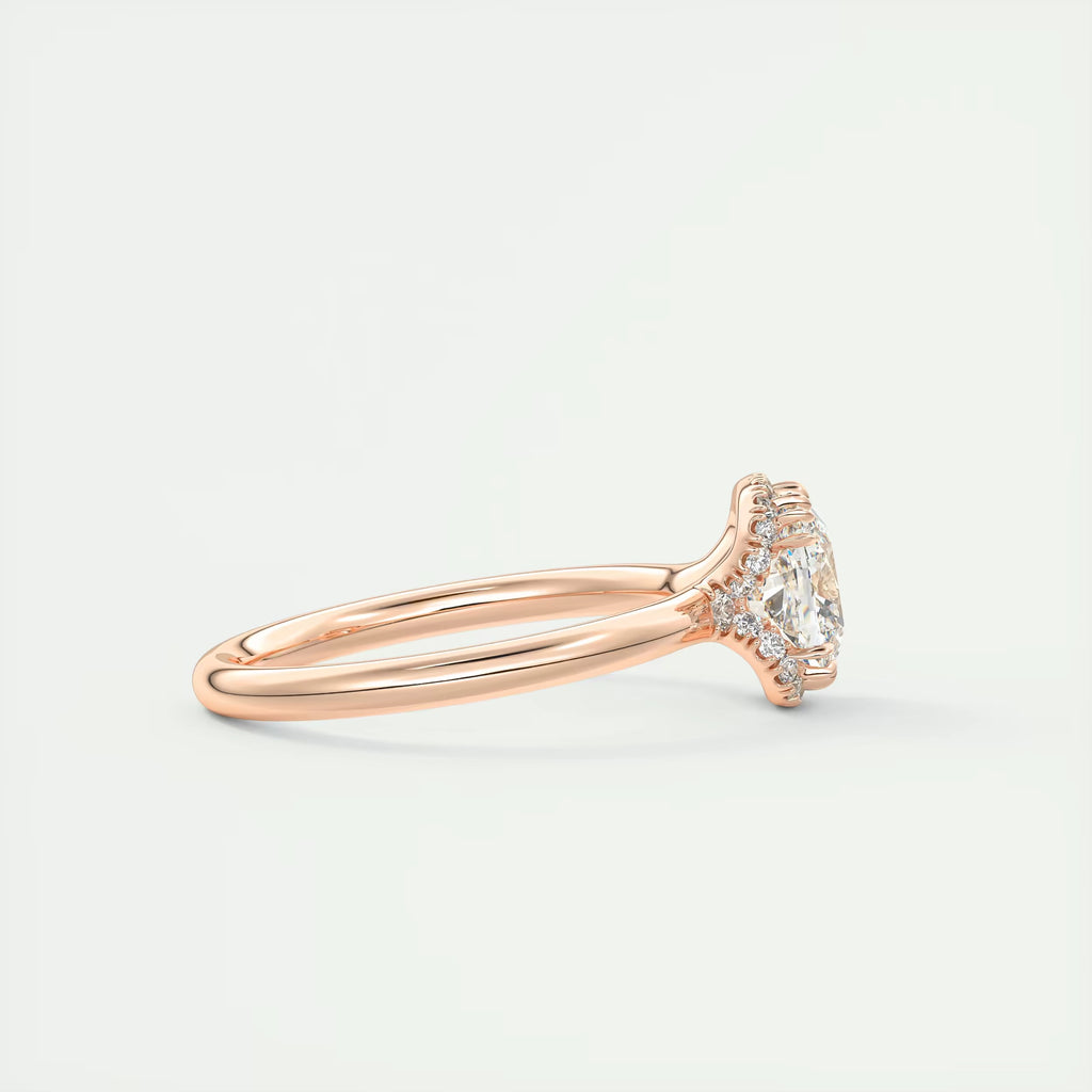 2.10 Ct The Center Stone Cushion Flush Stacking Half Halo Solitaire Ring