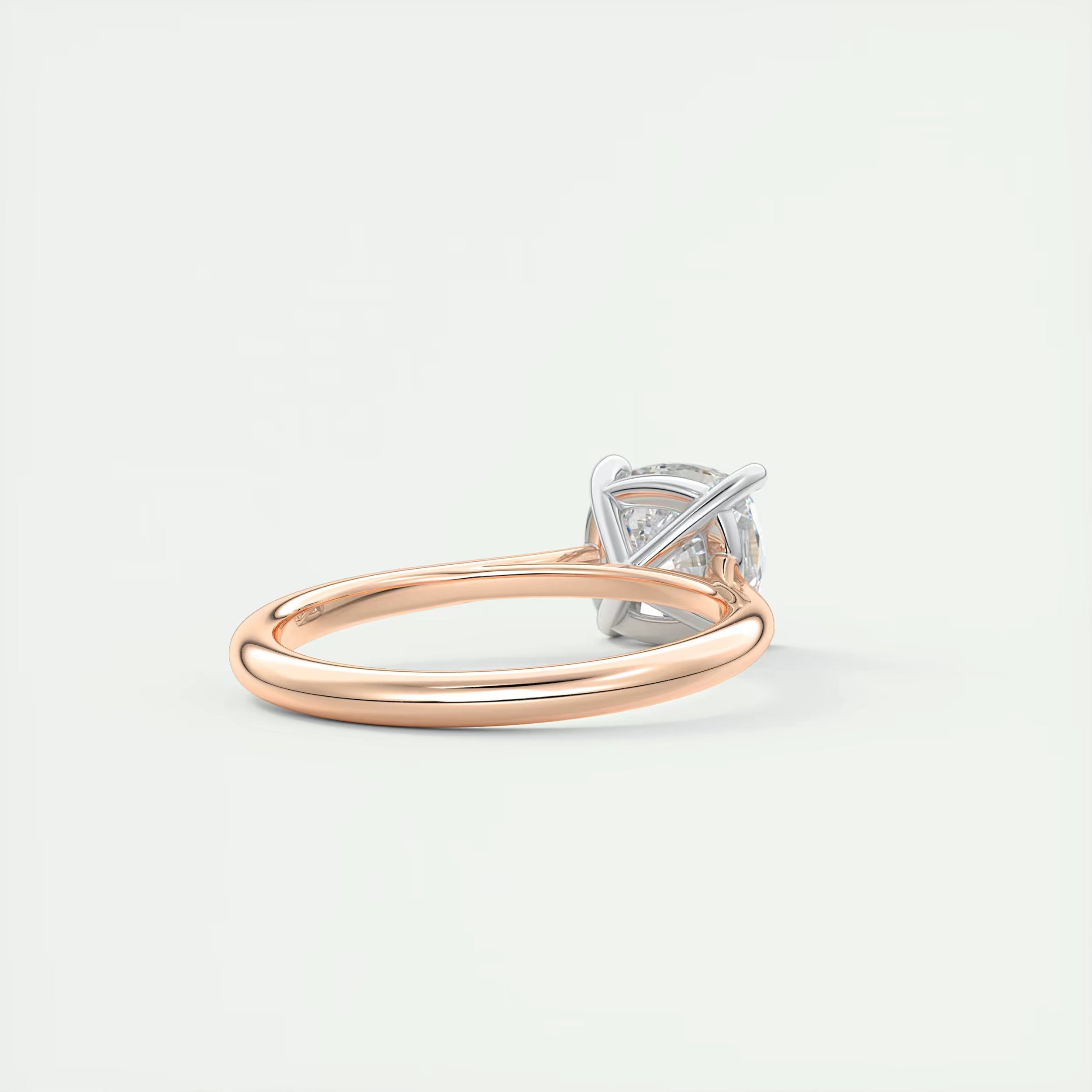 2.00 Ct The Cathedral Two Tone Cushion Gold Cathedral Solitaire with Prongs Engagement Ring