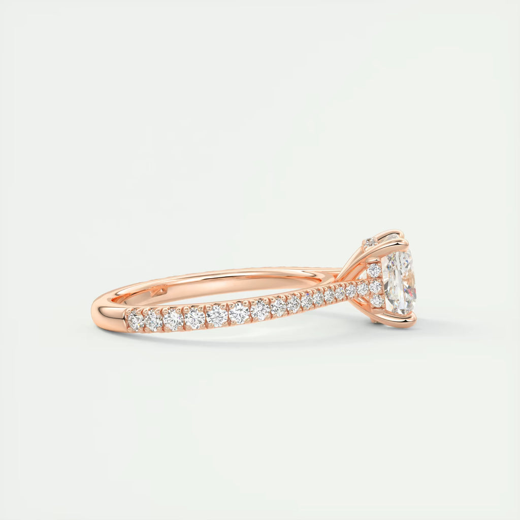 2.50 Ct The Cathedral Deluxe Center Stone Cushion Hidden Halo Engagement Ring