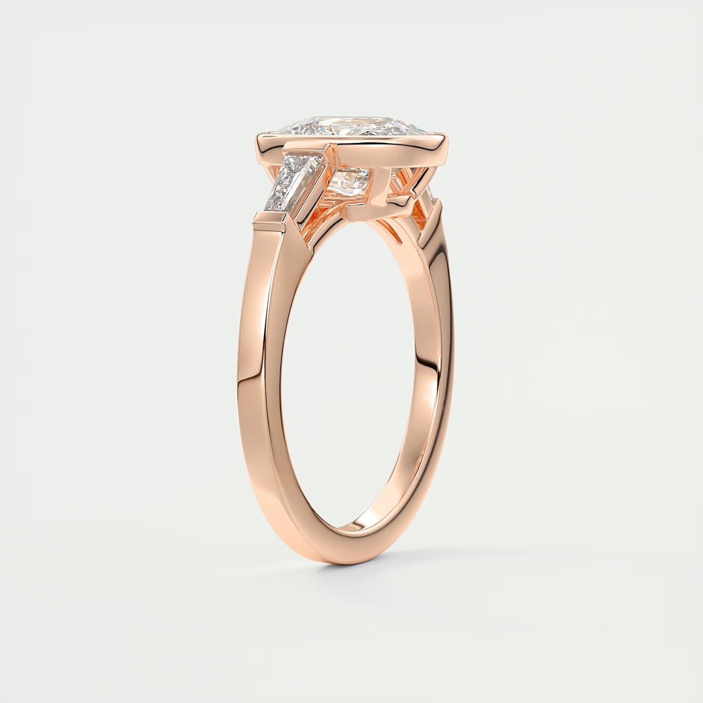 2.30 Ct Lowrider Three Stone Cushion Engagement Ring Engagement Rings