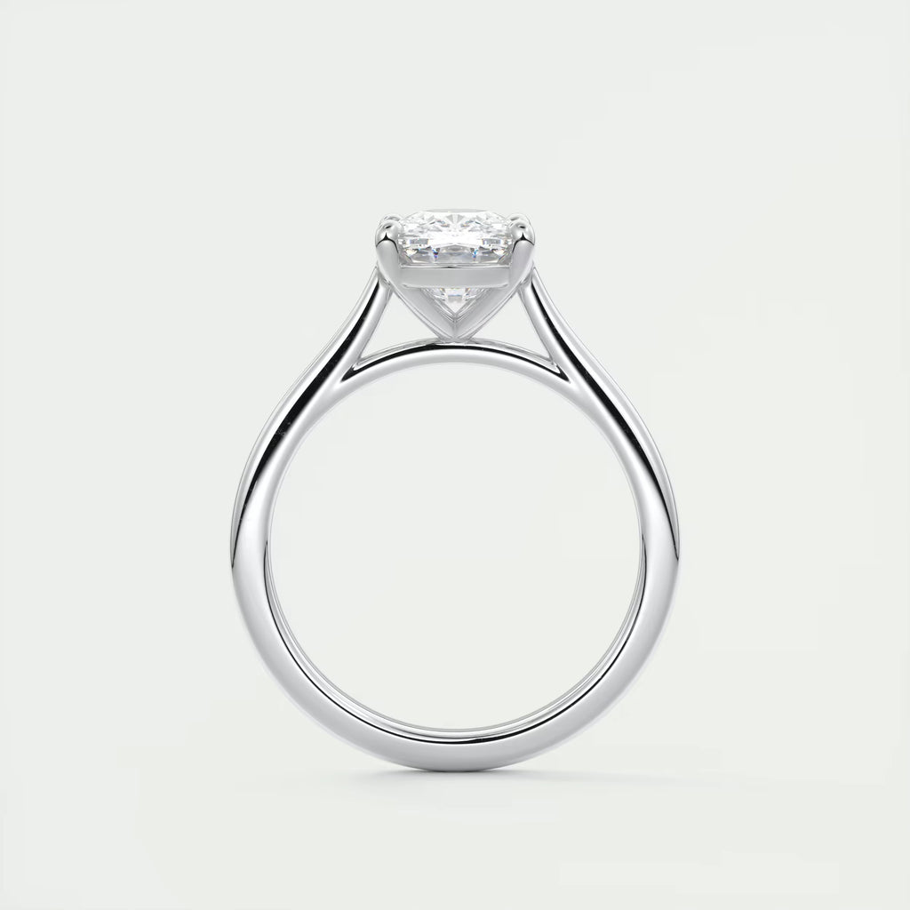 2.00 Ct The Cathedral Elongated Cushion Flush Stacking Solitaire Ring Engagement Ring
