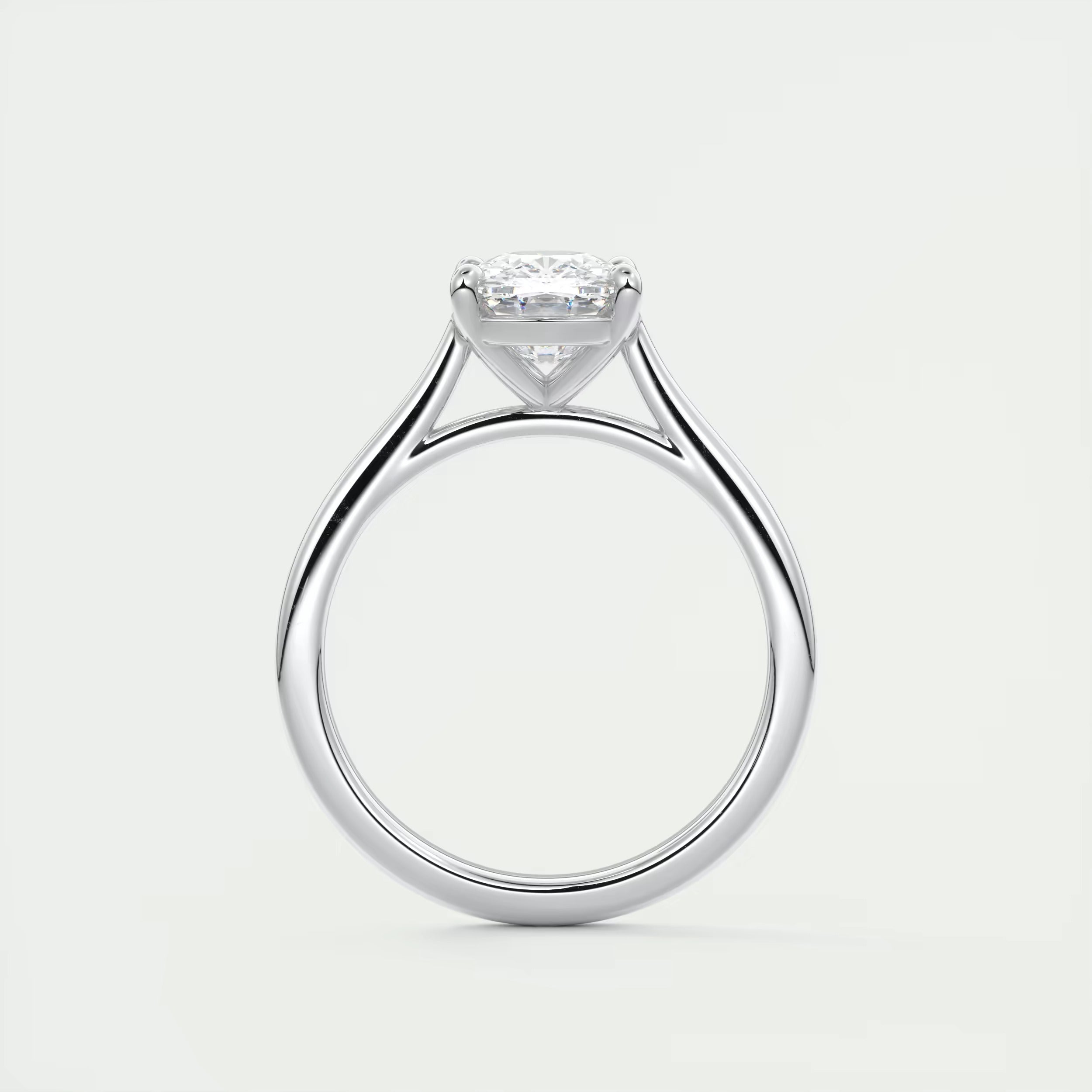 2.00 Ct The Cathedral Elongated Cushion Flush Stacking Solitaire Ring Engagement Ring