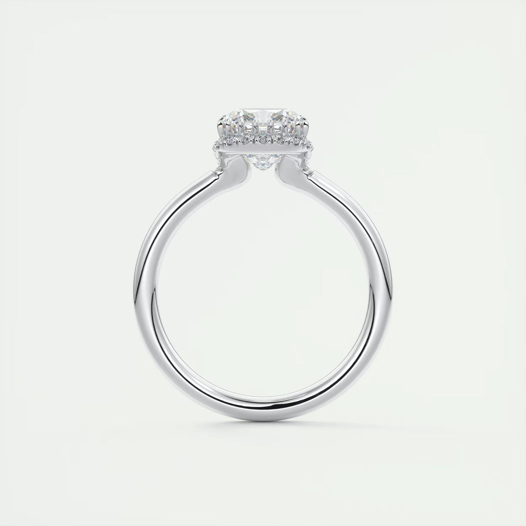 2.10 Ct The Center Stone Cushion Flush Stacking Half Halo Solitaire Ring