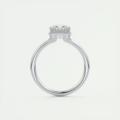 2.10 Ct The Crescent Cushion Flush Stacking Half Halo Solitaire Ring