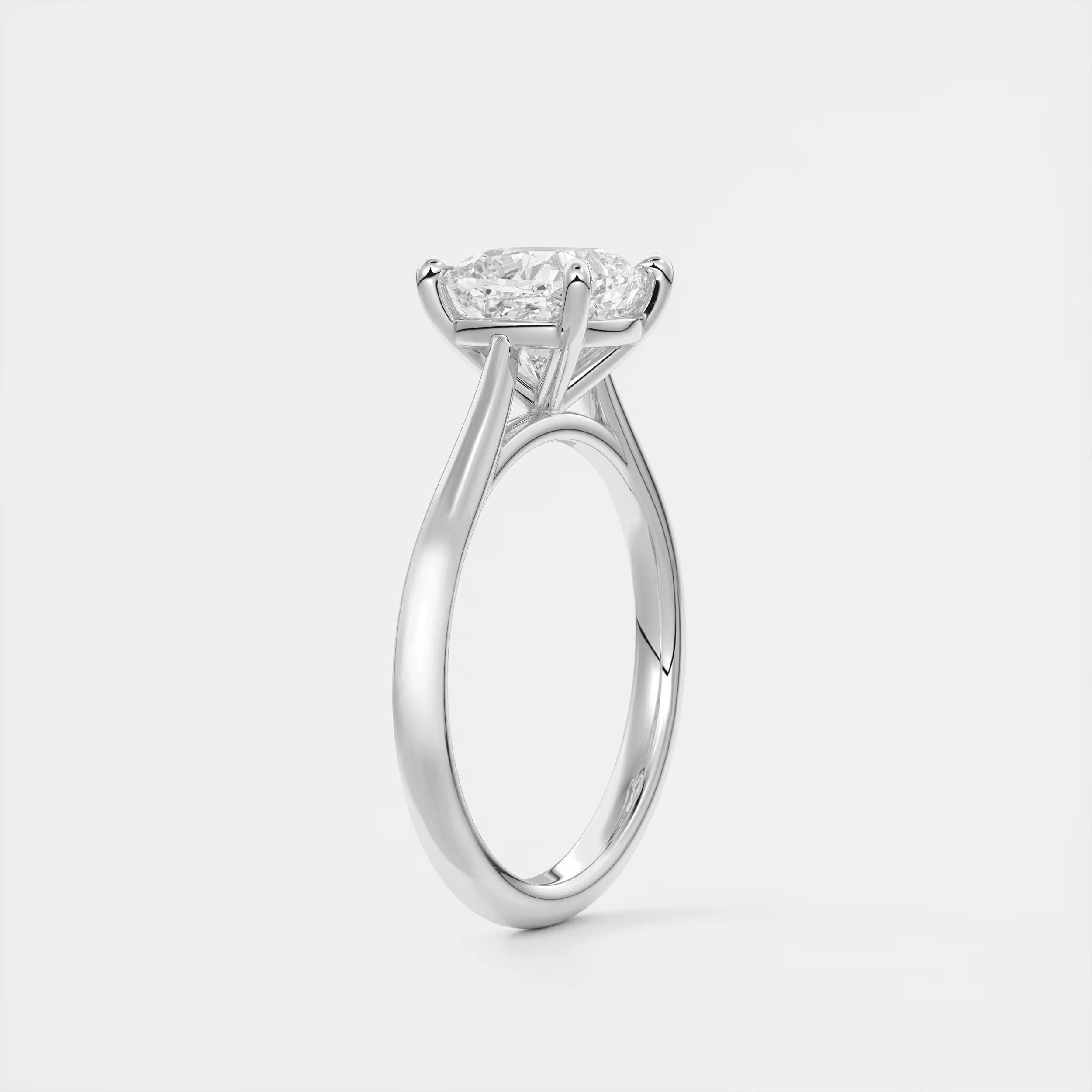 2.00 Ct The Cathedral Two Tone Cushion Gold Cathedral Solitaire with Prongs Engagement Ring